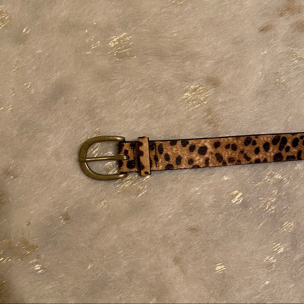 Real leather cheetah print  belt